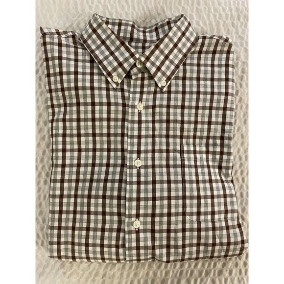 johnnie-O Other - Johnnie-O Check Heather Gingham Check Button Down Sport Shirt Brown Gray XL $138